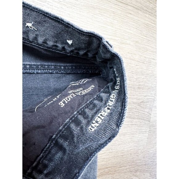 American Eagle Cut Off Hi Rise Girlfriend Denim Shorts 2 Black Womens - Picture 13 of 14